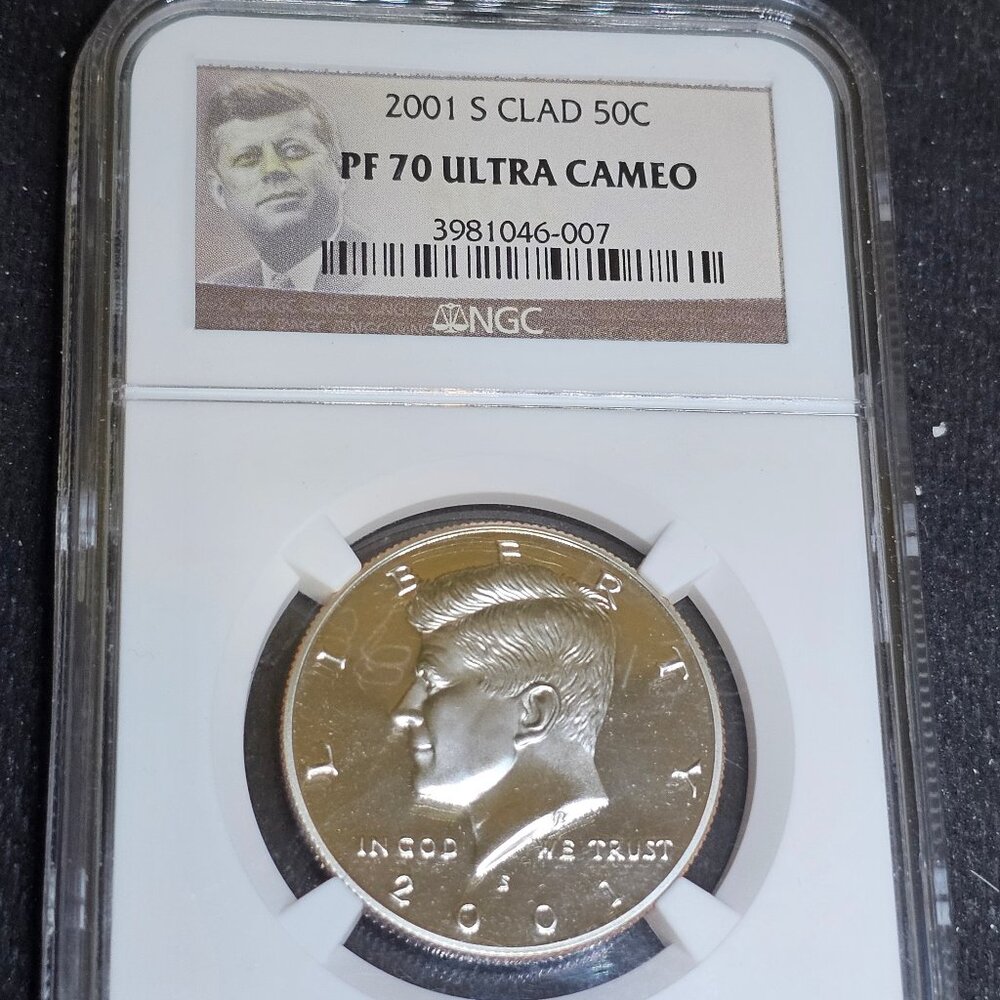 2001 S CLAD 50C PF70 ULTRA CAMEO Kennedy & free 2013 S kennedy pr70 great DEAL !